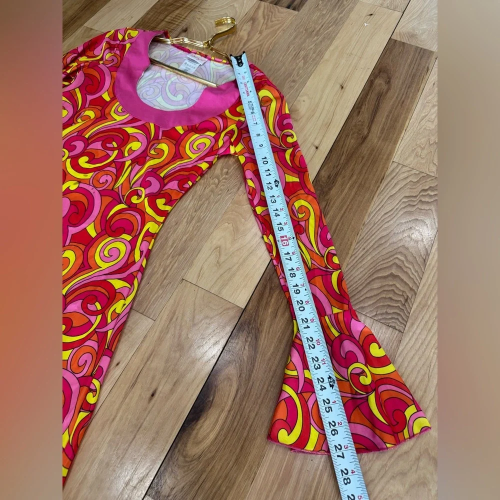 70’s Dream Girl Vibrant Swirl Pattern Dress w Accessories Adult Small Halloween - Picture 8 of 12